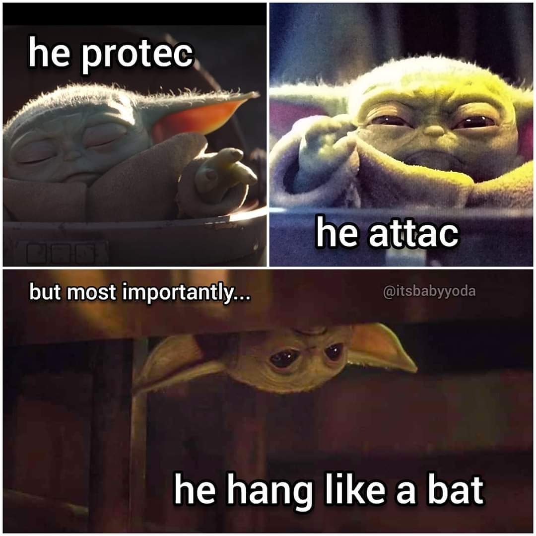 This meme is a play on the phrase "I can see you" and features a picture of the character Baby Yoda from the Star Wars franchise. The text "I can see you" is written in a mocking tone, implying that Baby Yoda is actually the one who is sneaking up on someone. The meme is captioned "I can see you... but most importantly... I can eat you".